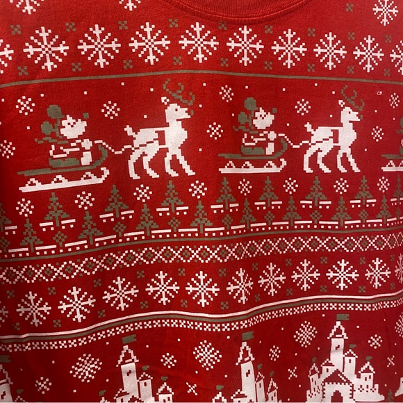 1. Disney Parks Adult Shirt - Mickey Mouse Holiday Faux Cross Stitch - Picture 4 of 5